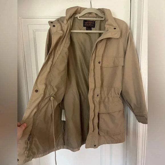 Eddie Bauer Women’s Beige Outdoor Utility Jacket Parka Vintage Coat Size Small - Picture 9 of 13
